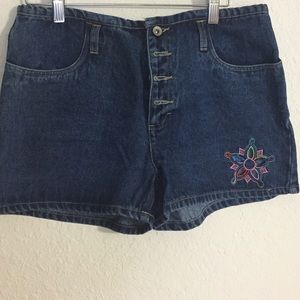 No Excuses Vintage Embroidered Shorts Size 11 NWT